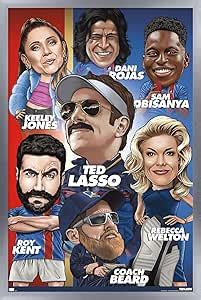 amazoncom trends international ted lasso character grid wall poster