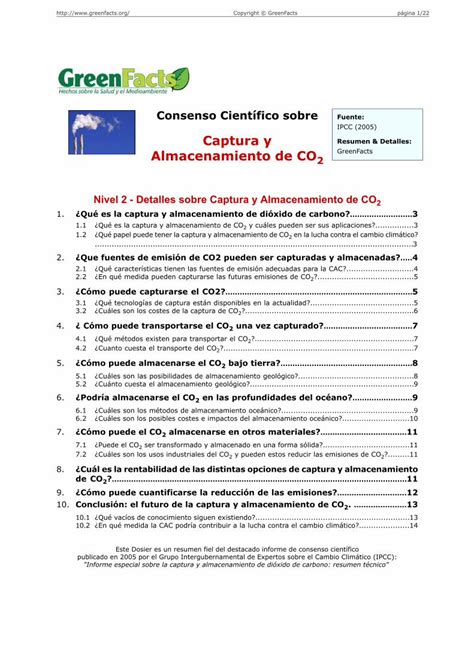 PDF Consenso Científico sobre Captura y Almacenamiento de CO2 Title