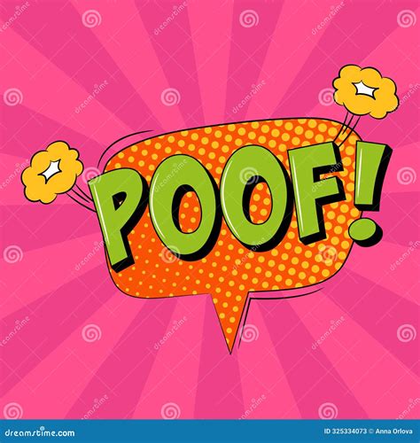 Poof Comic Sound Speech Effect Bubble In Trendy Retro Style Onomatopoeic Expressions Stock