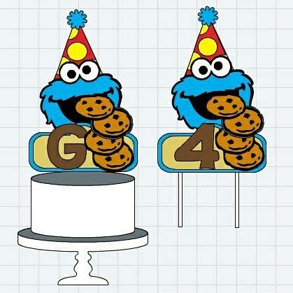 Cookie Monster Cake Topper Cookie Monster Toppers Cookie Monster Cake ...