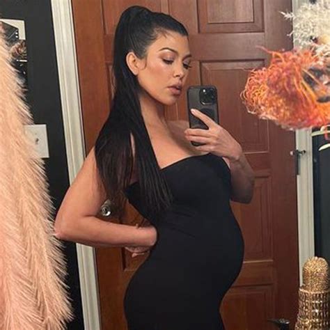 Pregnant Kourtney Kardashian Shows Off Her Baby Bump Progress In Hot