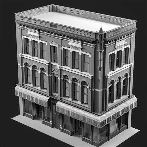 Brick Building 3d Model Cgtrader