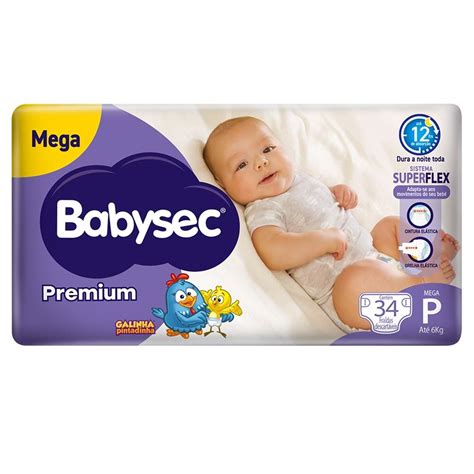 Fralda Babysec Galinha Pintadinha Premium Tamanho P 34 Unidades