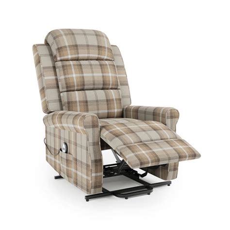 Edith Check Rise and Recline Chair | Dunelm