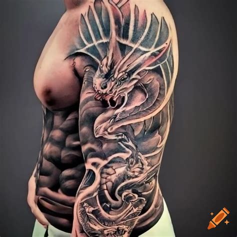 Detailed Dragon Tattoo On A Full Sleeve On Craiyon