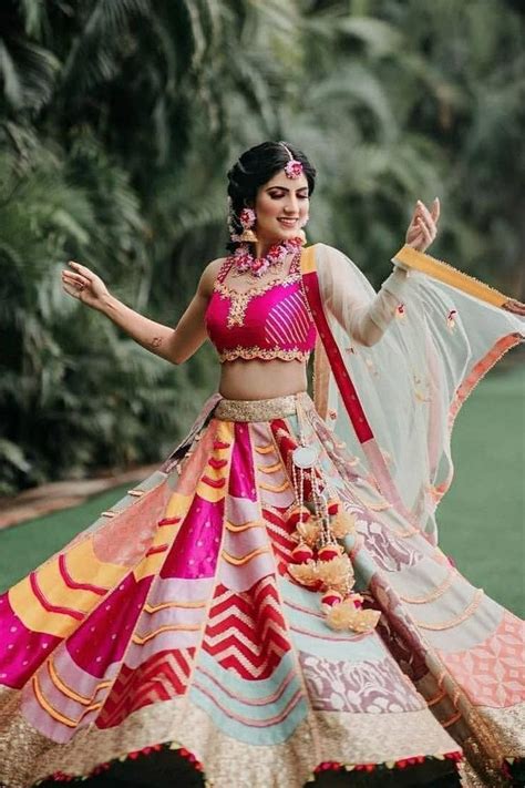 10 Gorgeous Multi Color Bridal Lehengas For The D Day Glam