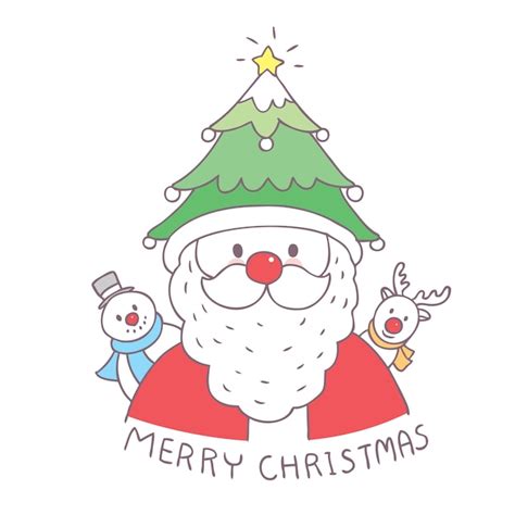 Premium Vector Cartoon Cute Christmas Santa Claus