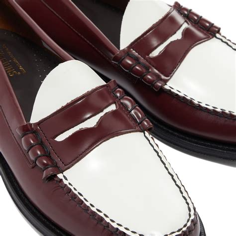 Bass Weejuns Larson Penny Loafer Winewhite Leather End Dk