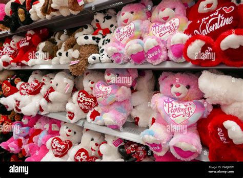 Valentines Day 2024 Teddy Bears For Sale In A Local Store In North