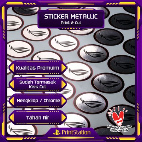 Jual Cetak Stiker Print Sticker Label Metallic Silver Gold A3 Kiss