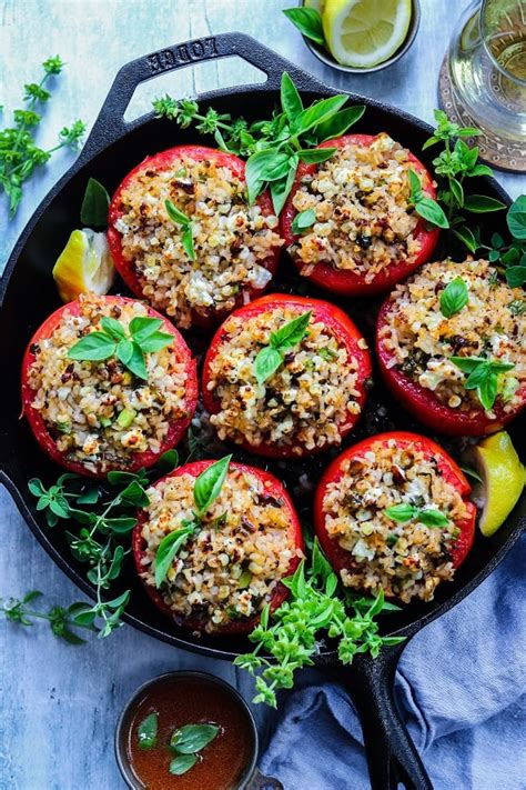 Mediterranean Rice Stuffed Tomatoes Give It Some Thyme