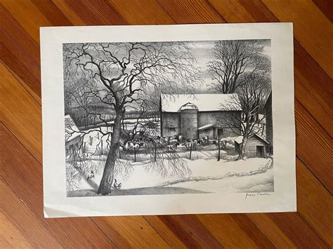 Lot 1 of 10 Snow and Farm Scene Drawings | #4272560208