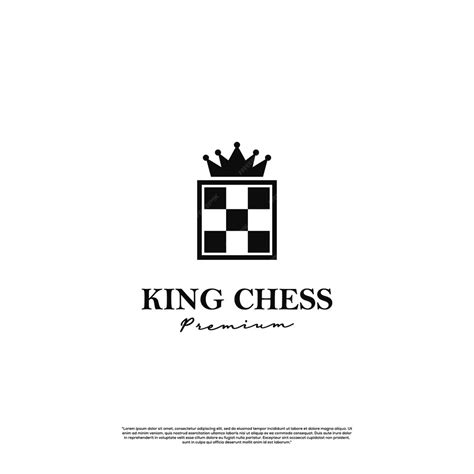 Premium Vector | Chess king logo design black and white monochrome icon ...