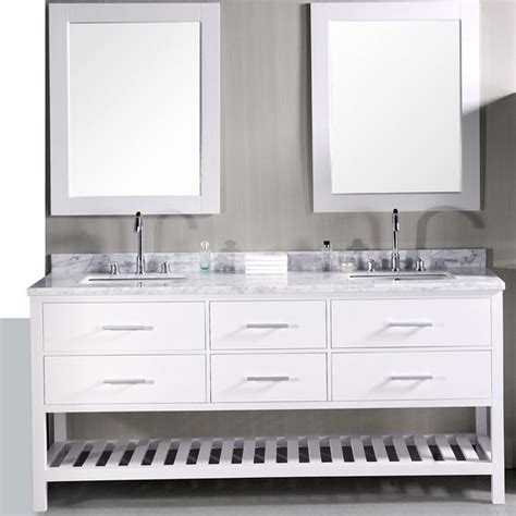 Design Element London 72 Double Bathroom Vanity With Open Bottom