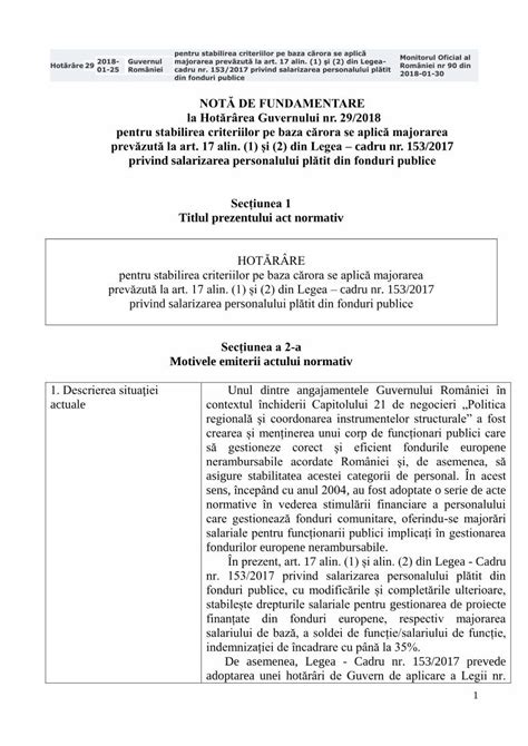 Pdf Not De Fundamentare Guvernul Romanieigov Ro Fisiere Subpagini