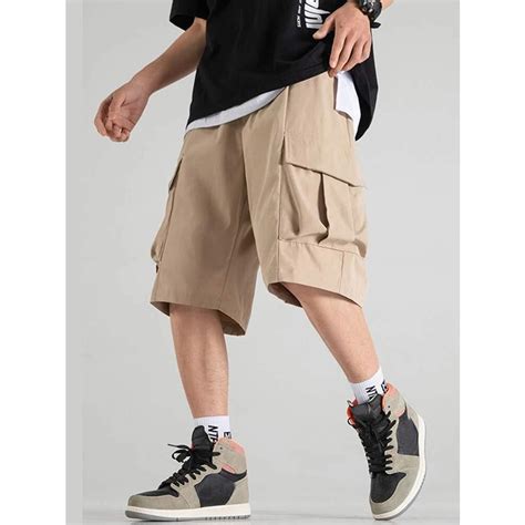 Bermuda Short Cargo Dazzling Masculina Preto Caqui Sarja Estilo