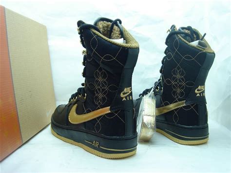 rocknrollastore — EXCLUSIVE NIKE AIR FORCE 1 BOOTS (BLACK AND GOLD)