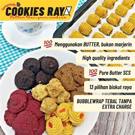 Cookies Kuih Raya Biskut Raya Biskut 45 50 Pcs Tart Nenas Biscuit