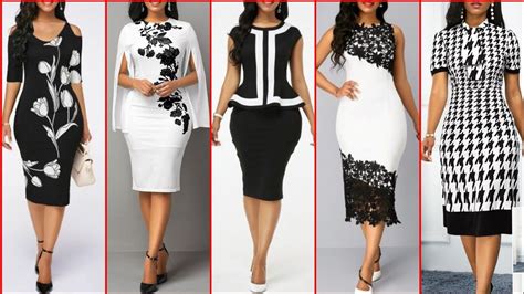 Hottest Bodycon Black And White Designer Office Wear Dresses Youtube