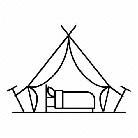 Accommodation Bell Tent Camping Glamping Line Safari Tent Icon