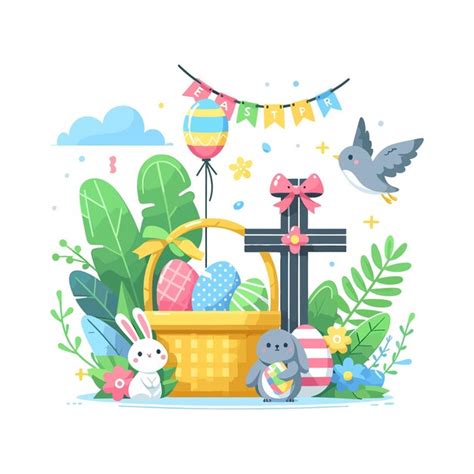 Premium Vector Happy Easter Day Celebration Vector Illustration