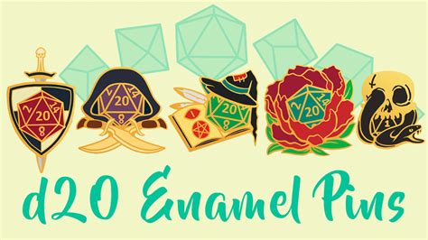 D20 Enamel Pins Is A Set Of Gold Hard Enamel Pins Inspired By Different