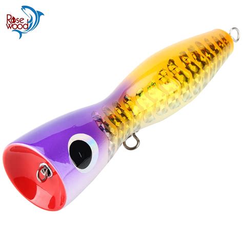 119g 190mm Topwater GT Wooden Popper Handmade Fishing Lure Durable