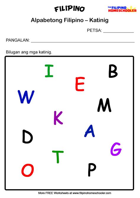 Alpabetong Filipino Worksheet Bandslockq