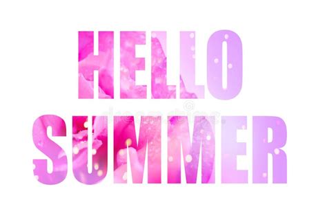 Hello Summer Beautiful Floral Lettering Text Isolated On White