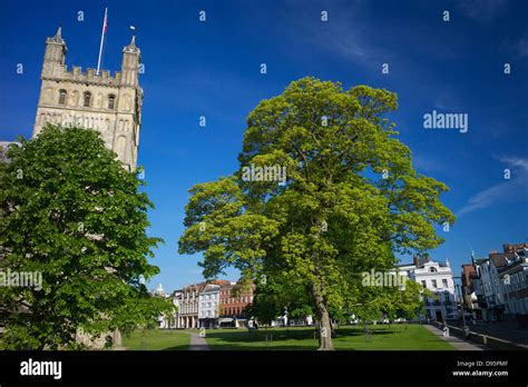 Cathedral Green Exeter Devon Uk Stock Photo Alamy