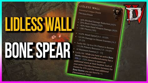 Diablo 4 SEASON 1 BONE SPEAR LIDLESS WALL có sử dụng được YouTube