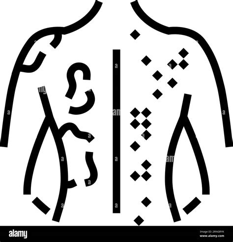 Rash Skin Lesions Disease Symptom Line Icon Vector Illustration Stock