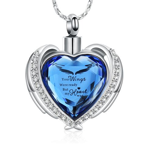 Cremation Jewelry for Ashes Pendant - Crystal Heart Urn Necklace with
