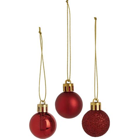 Wilko Traditional Assorted Mini Christmas Baubles 10 Pack Wilko
