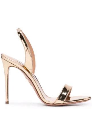 Aquazzura So Nude 105mm Sandals Gold FARFETCH