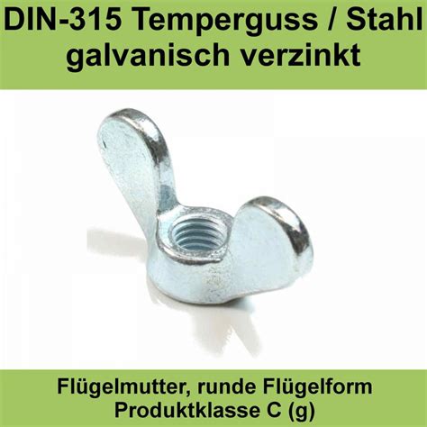 M10 DIN 315 Flügelmutter GT Stahl galv verzinkt gal Zn M 10 0