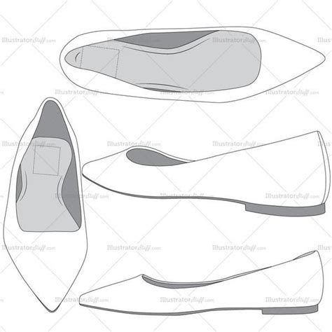 Womens Ballet Flats Fashion Flat Vector Templates Made In Four