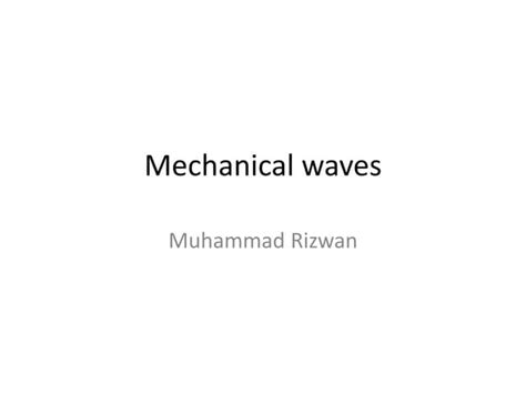 mechanical wavespptx