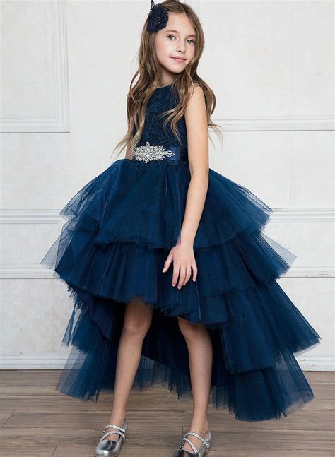 Ball Gown Princess Lace Tulle Flower Girl Dresses With Beading Missacc