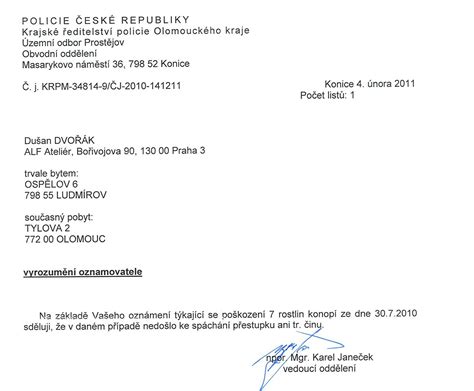 Občanská advokacie: Stížnost policii na šetření krádeže léčivého konopí ...