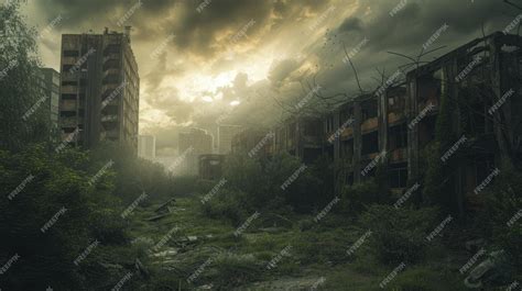 Premium Photo Dramatic Sunset Over Ruins Of Abandoned Factory Resplendent