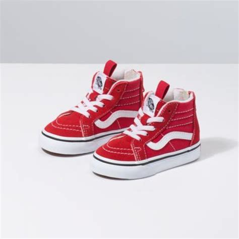 Vans Kids Shoes Toddler Sk8 Hi Zip Racing Redtrue White