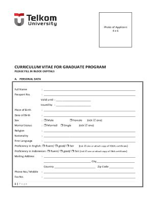 Fillable Online The C V Curriculum Vitae Department Of English Fax