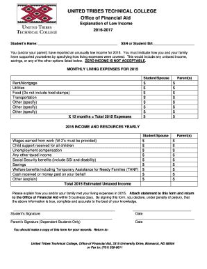 Fillable Online Uttc Explanation Of Low Income United Tribes