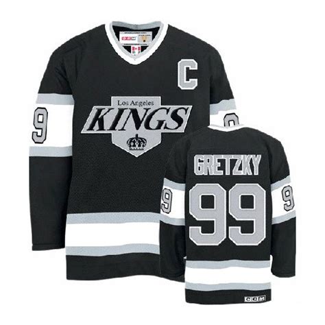 Los Angeles Kings Wayne Gretzky Official Black Ccm Premier Youth Throwback Nhl Hockey Jersey S M