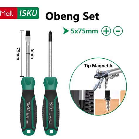 Jual Isku Obeng Set Magnet Plus Dan Minus 5125mm Screwdriver Set Kuat