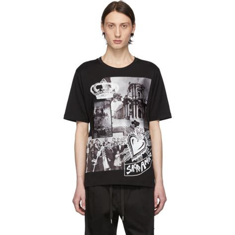 Dolce And Gabbana Black Printed Patches T Shirt Dolce Gabbana