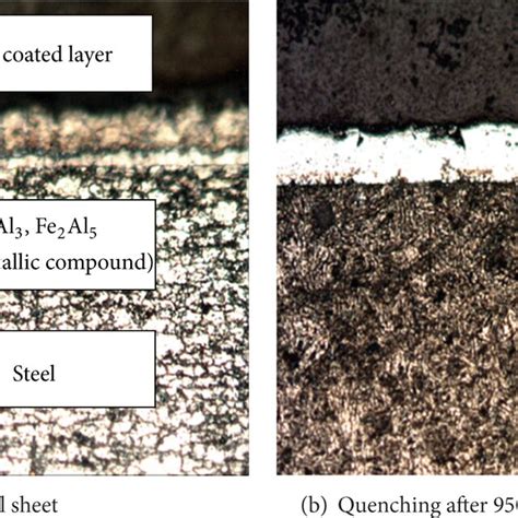 Microstructure In Cross Section Before And After Quenching Of Boron