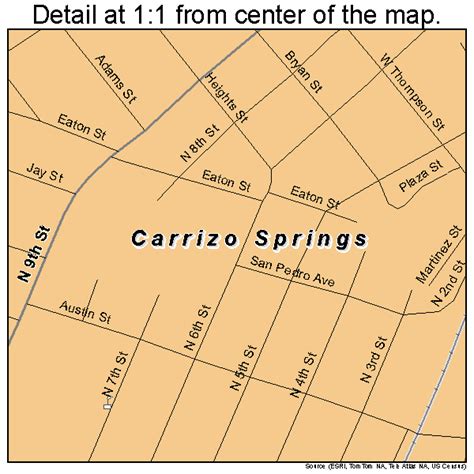 Carrizo Springs Texas Street Map 4812988