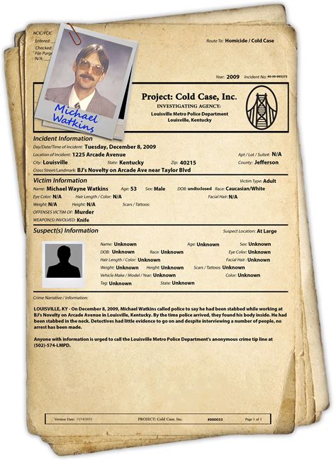 Cold Case Spotlight Michael Watkins Project Cold Case